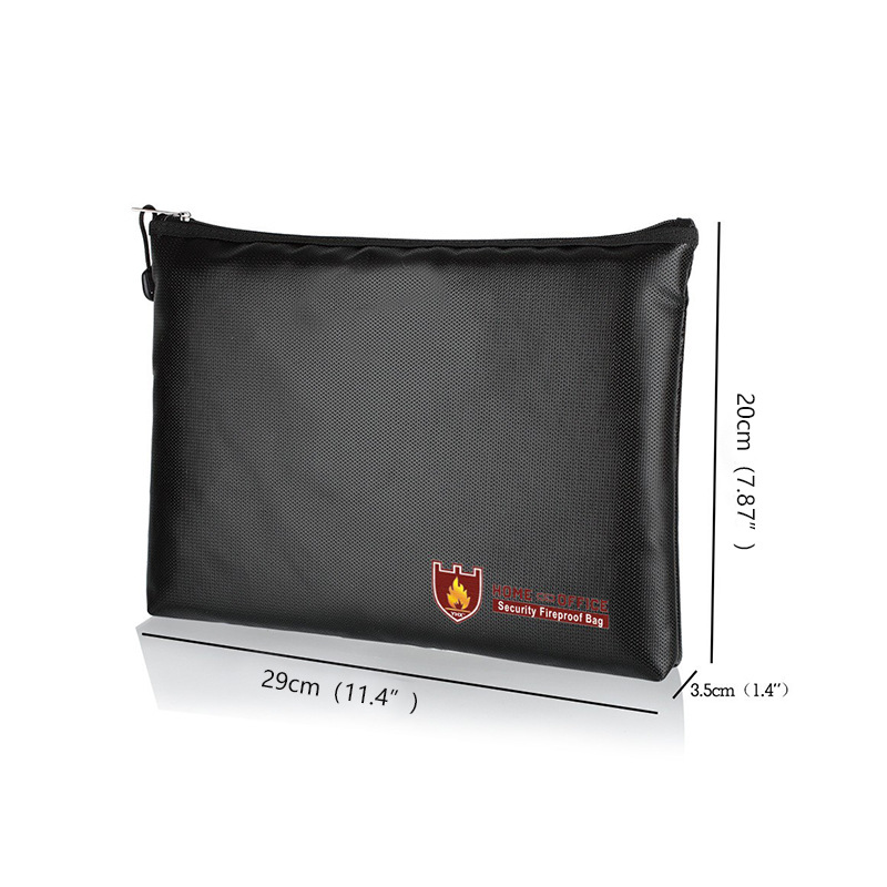 Sac à documents ignifuge, noir, taille moyenne (déverrouillé)