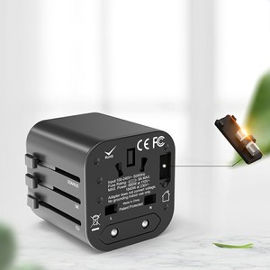 2024カスタムロゴベストセラートラベルアダプターユニバーサルトラベルプラグアダプター2 Usb B Type C屋外用 - Product Image 3