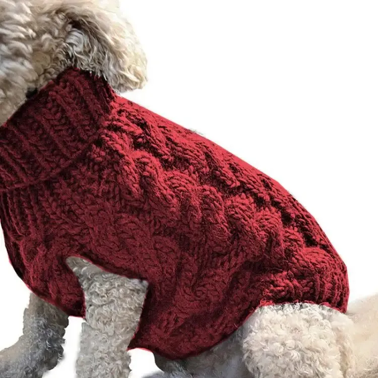 Jersey de lana de punto de alta calidad, jerséis clásicos de invierno de lujo para perros con patrón a cuadros, ropa cálida, suéter para mascotas