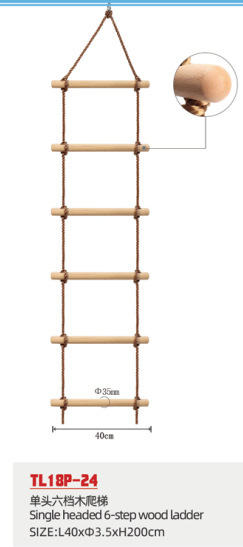 Escalera de madera multiusos con un solo cabezal y seis niveles.