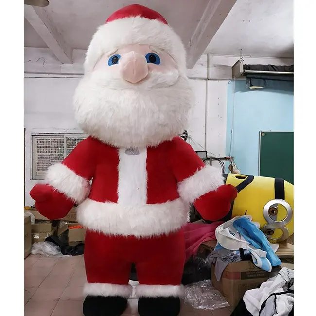 Funtoys Navidad al aire libre dibujos animados caminar mascota Navidad fiesta Props Elk muñeco de nieve Santa Claus disfraz inflable