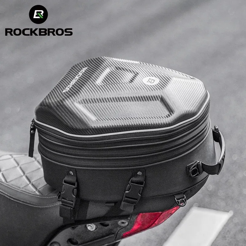ROCKBROS-Bolsa de maletero para motocicleta, bolsa trasera de viaje, impermeable, para asiento trasero