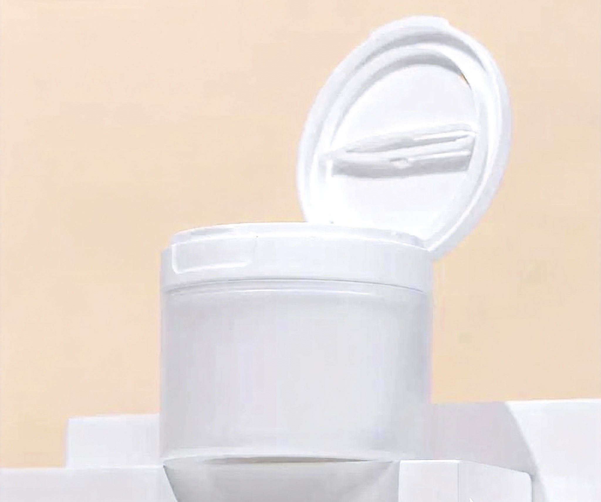 Pot givré + couvercle rabattable blanc + clip