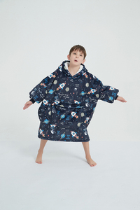 Mẫu Có Sẵn Mùa Đông Quá Khổ Khổng Lồ Túi Áo Chăn Với Tay Áo Mặc Bé Hoodie Lông Cừu Chăn Cho Trẻ Em - Product Image 3