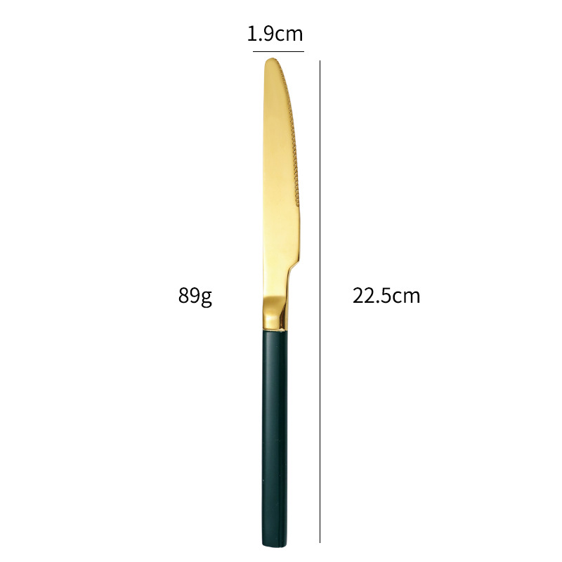 Couteau de table en or vert