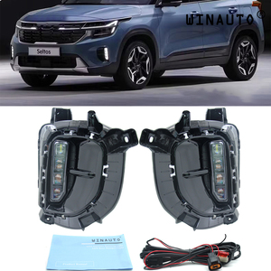 WINAUTO LED gündüz çalışan ön tampon sis işık DRL sürüş işık 2023 Kia KX3 Seltos abd versiyonu 12V OE tarzı yeni - Product Image 2