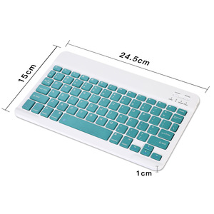 Mini teclado portátil súper Delgado recargable de 10 pulgadas inalámbrico BT operación de membrana azul para Android Tablet PC y iPad