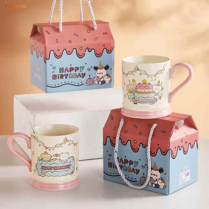 Wholesale Cartoon Cute May June Father's Day Mother's Day Teacher's Day Gift Cup Ceramic Gift Mug Porcelain Cups With Gift Box