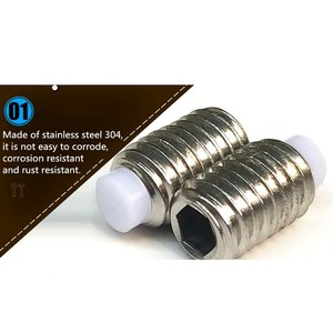 不锈钢尼龙内六角平点紧定螺钉 - Product Image 4