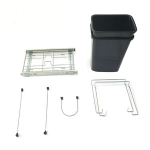 Double Sliding Pull-Out Waste Bin <strong>Containers</strong> Rectangular Storage Bucket Kitchen Hotel <strong>Built</strong>-<strong>in</strong> Structure Steel PP <strong>Garbage</strong>