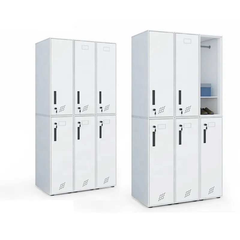 Blanc armoire en acier 2*3 porte casier de rangement