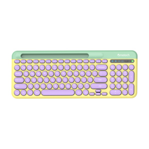 Teclado numérico de membrana personalizado de 98 teclas, teclado inalámbrico de 2,4 BT Ghz, tecla redonda, varios dispositivos, teclado de ordenador