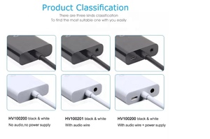 Adaptador de conversor hd para vga qunshi, adaptador macho para fêmea 1080p <span class=keywords><strong>digital</strong></span> para analógico, vídeo e áudio para laptop, tablet e pc