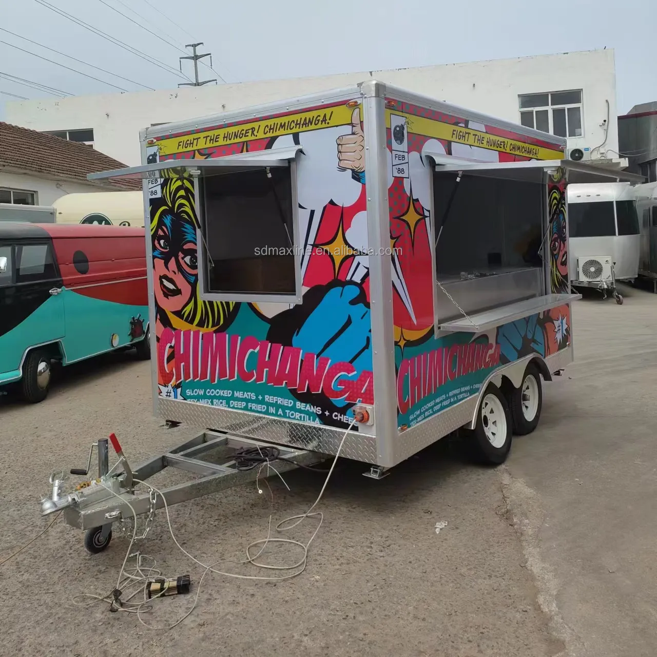 Мобильный квадратный продовольственный прицеп нового типа уличный продавать кофе фургон Кейтеринг грузовик