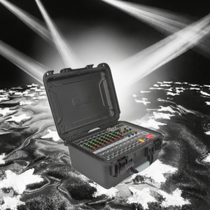 Green Audio GAX-HM80 Console de mixage professionnelle pour DJ, 8 canaux stéréo, entrées TRS, étui rigide, amplificateur intégré haute puissance - Product Image 3