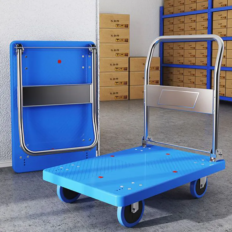 Piattaforma carrello in acciaio pieghevole magazzino piatto carrello mobile pieghevole capacità di peso carrello pieghevole carrello per bagagli Flatbed
