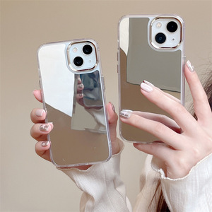 Yeni ayna telefon kılıfı 3 in 1 adet cep telefonu kılıfı telefon kılıfı elektroliz ayna kabuk büyük delikler ile iPhone 14 arka kapak için kılıf - Product Image 1