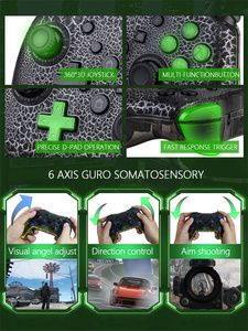 Controlador inalámbrico de luz RGB de mano para Switch Crack Design Gamepad con Joysticks y controladores de juegos
