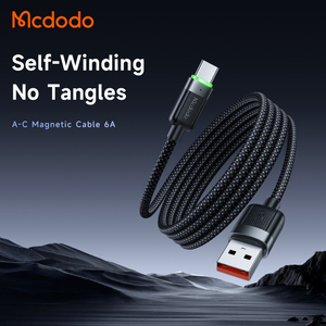MCDODO สาย USB 565 Type-C, สาย6A แม่เหล็กชาร์จเร็ว Vooc QC4.0 AFC สำหรับโทรศัพท์มือถือแอนดรอยด์หูฟัง - Product Image 2