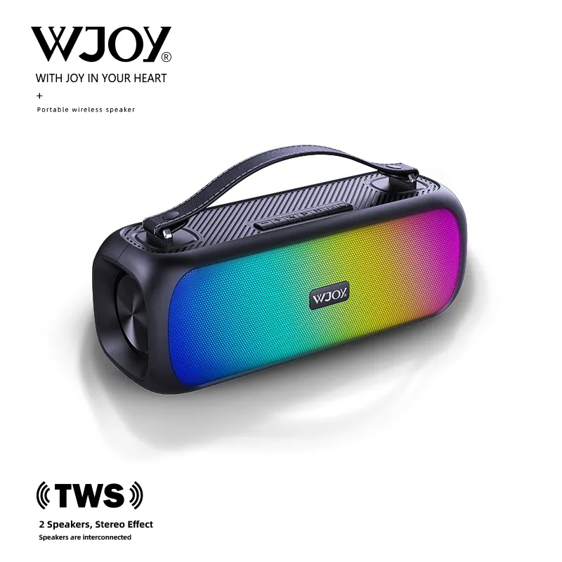 Altavoz inalámbrico portátil de gran venta 2024, pantalla de luz RGB de WLS-001