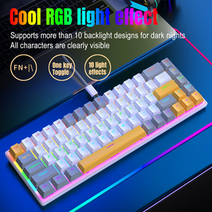 Teclado mecánico de colores mezclados RGB a juego K68, teclado de ordenador personalizado USB para juegos de oficina y negocios - Product Image 4