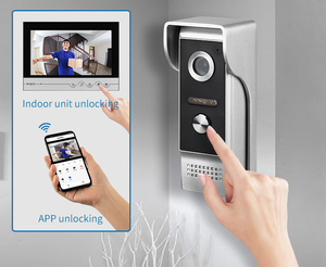 Cerradura de puerta inteligente TUYA 1080P 7 pulgadas WIFI Sistema de intercomunicación visual Video con tarjeta de cámara Desbloqueo Función de control de acceso - Product Image 3