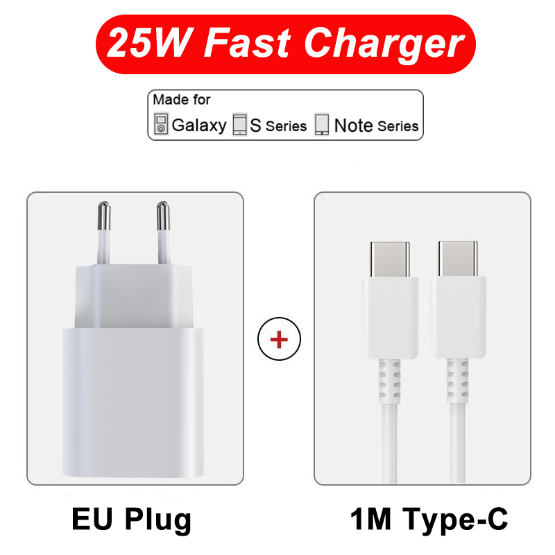 EU Plug+1M Type-C(White)