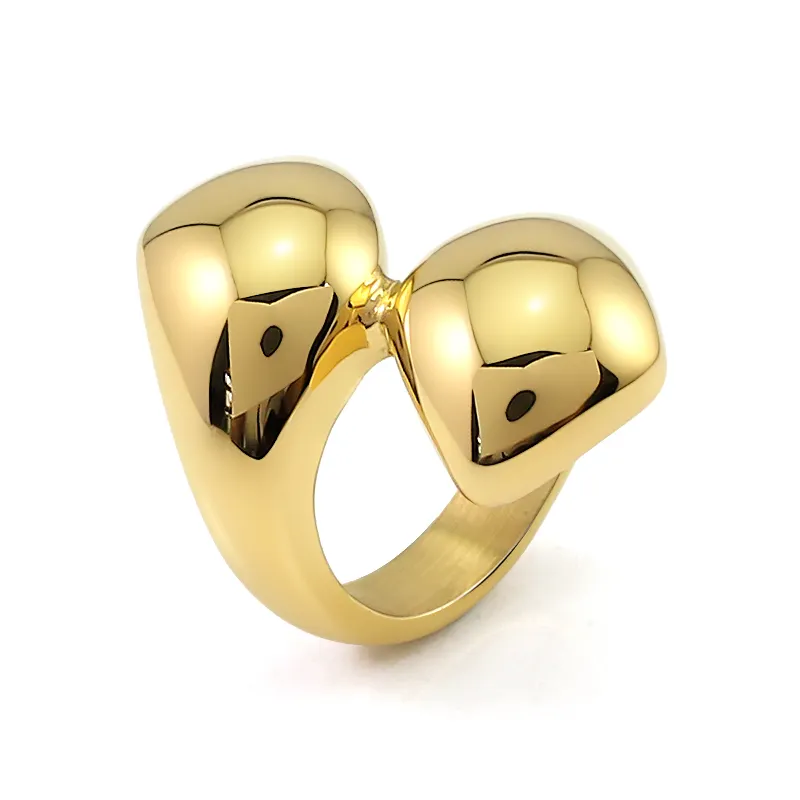 Anel para casal, anel de casamento simples de aço inoxidável, anel de ouro espelhado, ouro irregular, anel masculino, menina, joia de dedo