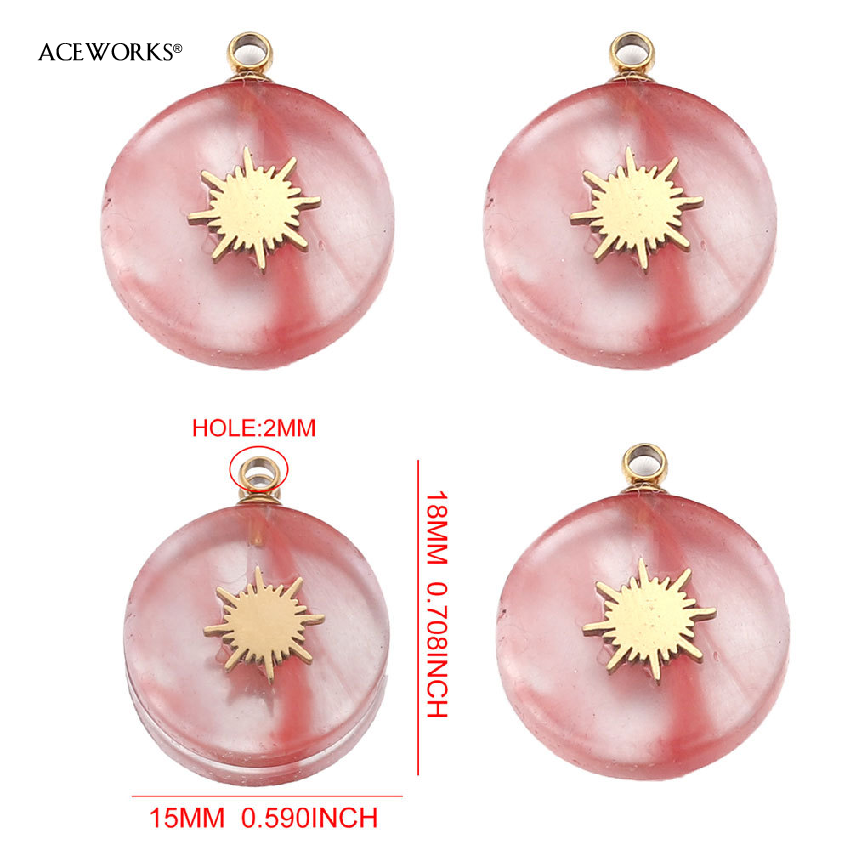 Round watermelon red stone set-sun