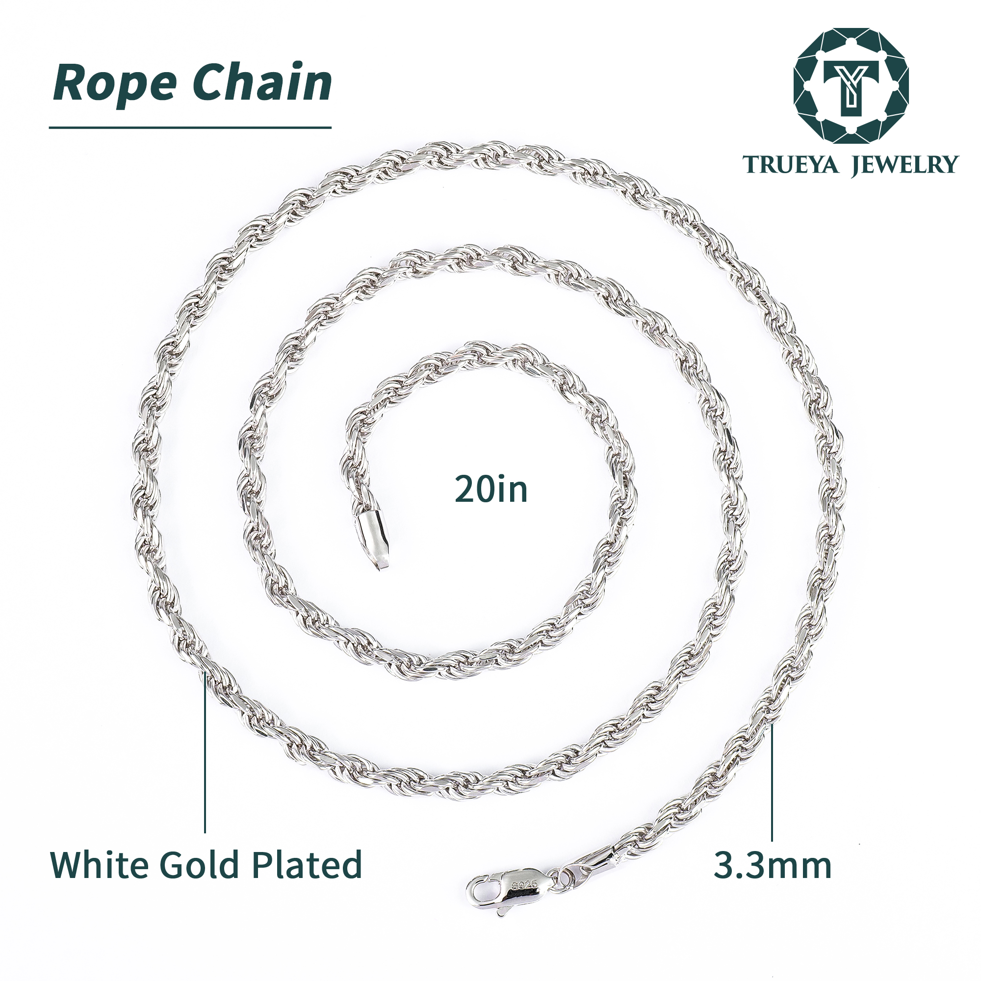 Rope Chain 3.3mm 20in