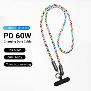 2024新製品3A 60W編組USB Cコード350mm高速充電データケーブル2-in-1 IOS携帯電話およびコンピュータ用 - Product Image 2