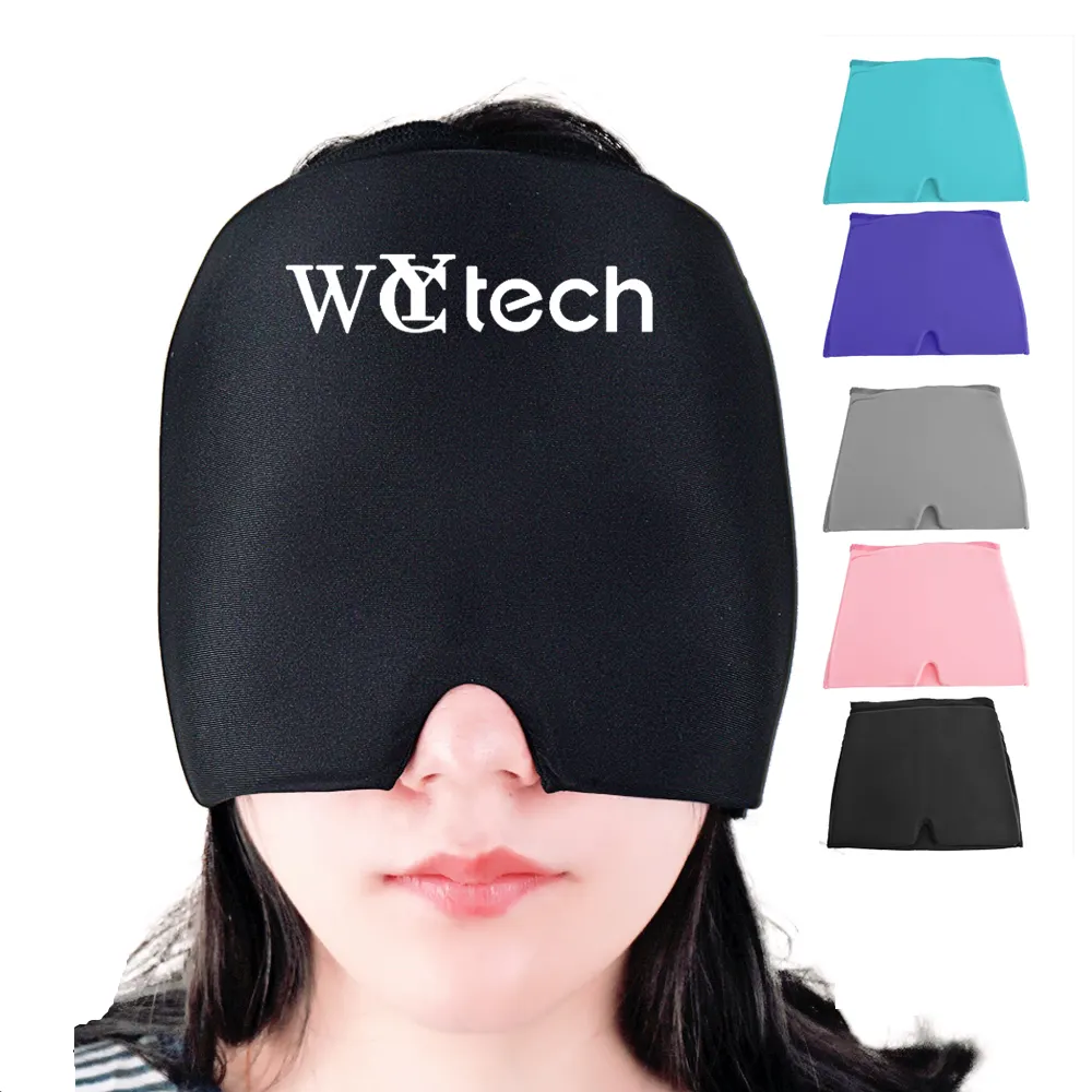 Chapéu de terapia quente com logotipo personalizado, boné reutilizável para alívio de dor de cabeça, máscara de gel frio e reutilizável, chapéu para alívio de enxaqueca