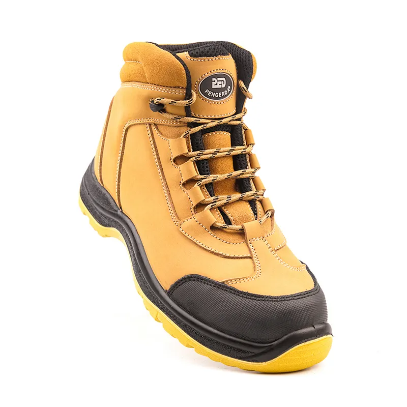Sicurezza in pelle di marca OEM altri stivali scarpe antinfortunistiche con punta in acciaio da lavoro industriale per uomo