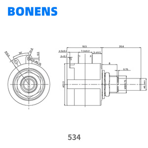 534 Multi-turn10 turn wirewound <strong>potentiometer</strong> Adjustable rotary <strong>potentiometer</strong> 5% <strong>linear</strong> 0.25% 2w <strong>potentiometer</strong> 10k ohm - Product Image 6
