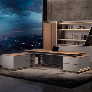 Sang trọng hiện đại nội thất văn phòng sang trọng <span class=keywords><strong>CEO</strong></span> văn phòng bảng Thiết kế L hình dạng Ông Chủ bàn tối giản điều hành văn phòng bàn và ghế - Product Image 5