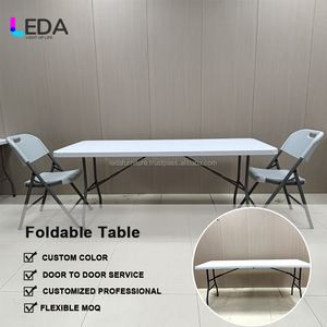 LEDA Modelos explosivos Mesas rectangulares plegables Mesas plegables multifuncionales para fiestas de deshierbe Comedor Mesas plegables blancas - Product Image 2