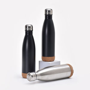 Sevimli sürdürülebilir yüksek kaliteli çift duvar şişeleri ve cam dolum kola şekli termos mantar tabanı ile - Product Image 5