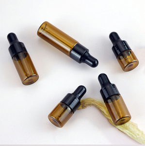 迷你小号精油瓶1毫升2毫升3毫升5毫升琥珀色玻璃瓶带滴管 - Product Image 6