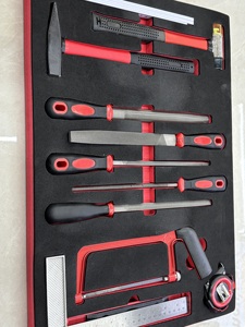 13-Piece Professional Cr-V Mechanic Hand <strong>Tool</strong> <strong>Kit</strong> Sets Hammer and Pliers File Tape Measure for Machine Repair and Household Use - Product Image 6