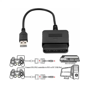 PS2至PS3有线游戏控制器电脑手柄转换器包必备配件的USB适配器电缆 - Product Image 5