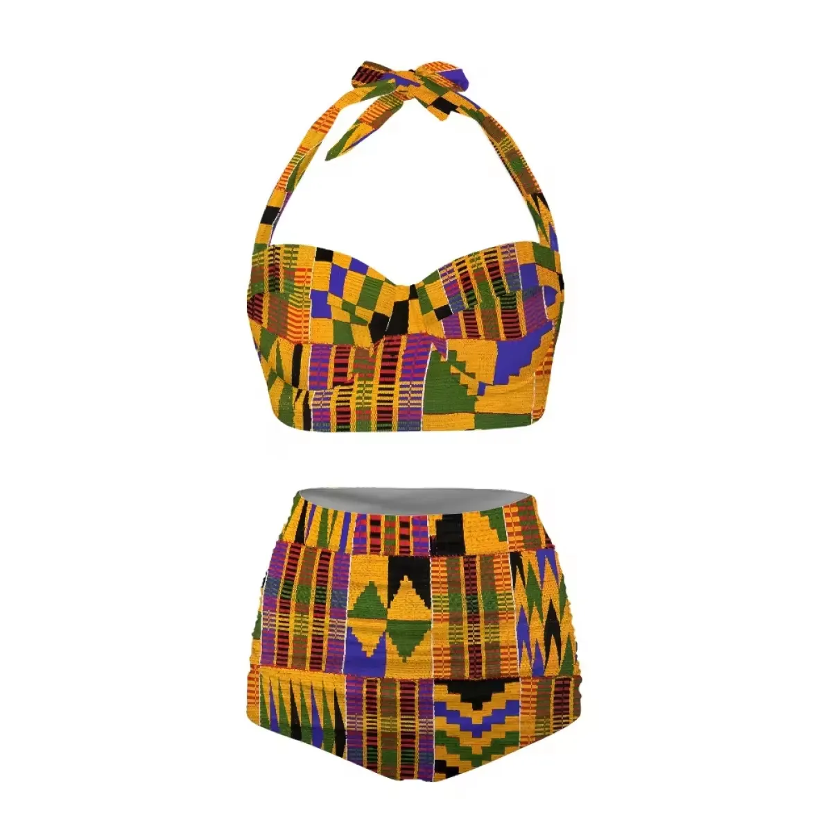 Hochwertige atmungsaktive Übergröße sexy Damen Bikini Damen Strand Wear Bademode individueller Druck Afrika Mädchen-Badeanzug im Großgebinde