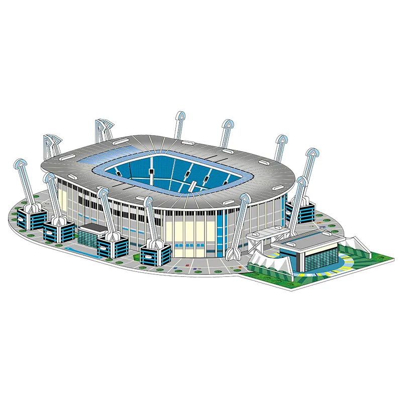 Rompecabezas de papel 3d personalizado, modelo de construcción de estadio de fútbol, juguetes y regalos