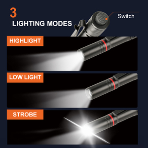 Brightenlux EDC xách tay LED bút Torch lumen cao Zoom mạnh mẽ Mini Đèn pin USB sạc với clip cho Nha sĩ sử dụng - Product Image 4