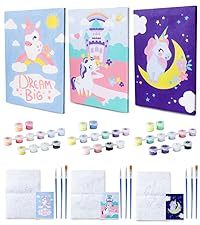 Paint by Numbers Kit for <strong>Kids</strong> Unicorns Pack 3 Canvas Framed Unicorn Gifts <strong>Art</strong> and Crafts <strong>Kids</strong> Pre Drawn Canvas Painting for <strong>Kids</strong> - Product Image 6