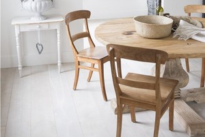 定制仿古圆木餐桌独特实木农家餐桌底座 - Product Image 2
