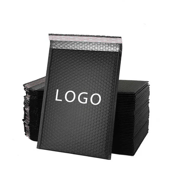 Пользовательские логотип черный поли пузырь почтовый конверт курьерская доставка курьерская упаковка Пакеты Пузырьковые почтовые пакеты с логотипом
