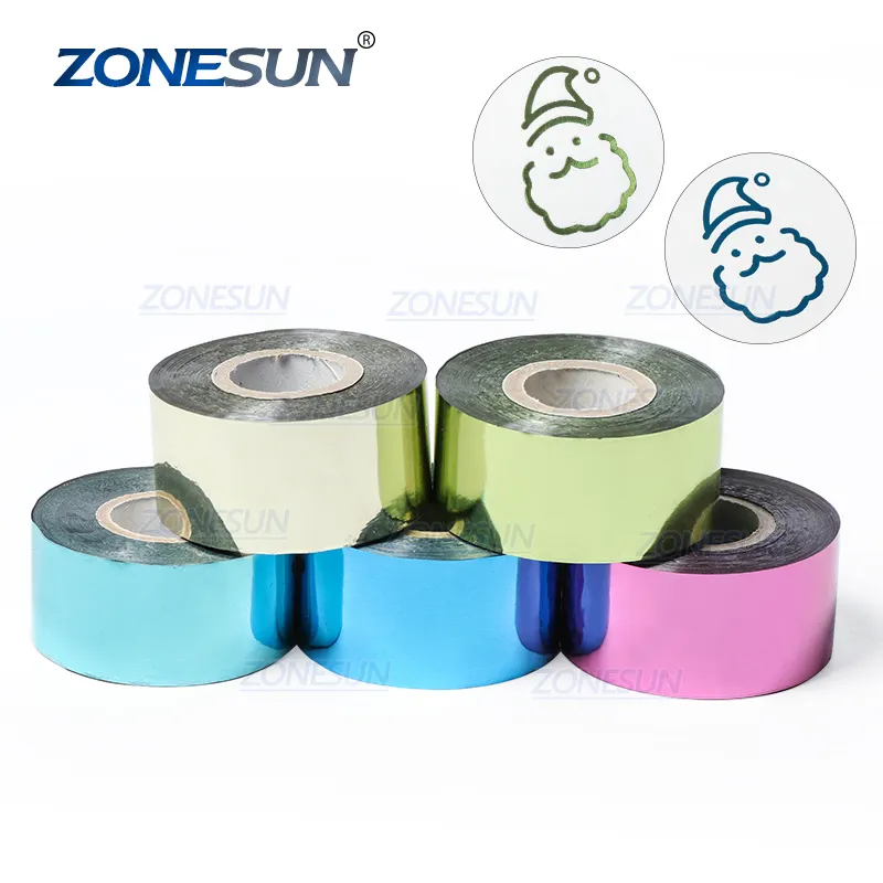 ZONESUN 5CM rouleaux or argent rouge coloré feuille chaude estampage papier transfert de chaleur anodisé papier doré pour sacs à main en cuir