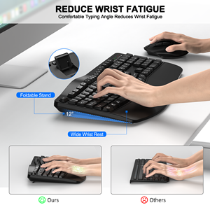 Wave <strong>Keys</strong> 2.4G Wireless <strong>Keyboard</strong> Mouse Combo 104 Comfortable Natural Typing Ergonomics PC <strong>Computer</strong> Office - Product Image 4