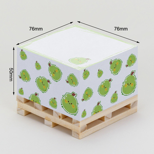 Cubo de notas autoadhesivo de papel personalizado con impresión de 4 lados, Pila de notas adhesivas, pequeños bloques de bloc de notas de palé de madera - Product Image 2