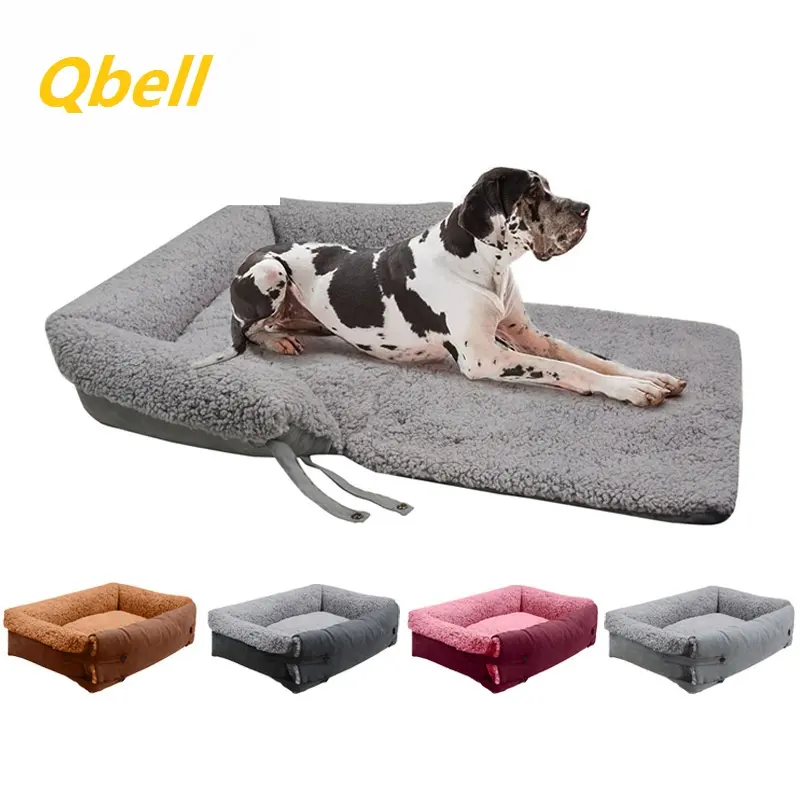 Qbellpetソフトぬいぐるみ暖かい冬のペットスナッフル小型犬ベッドマットソファカバー犬用